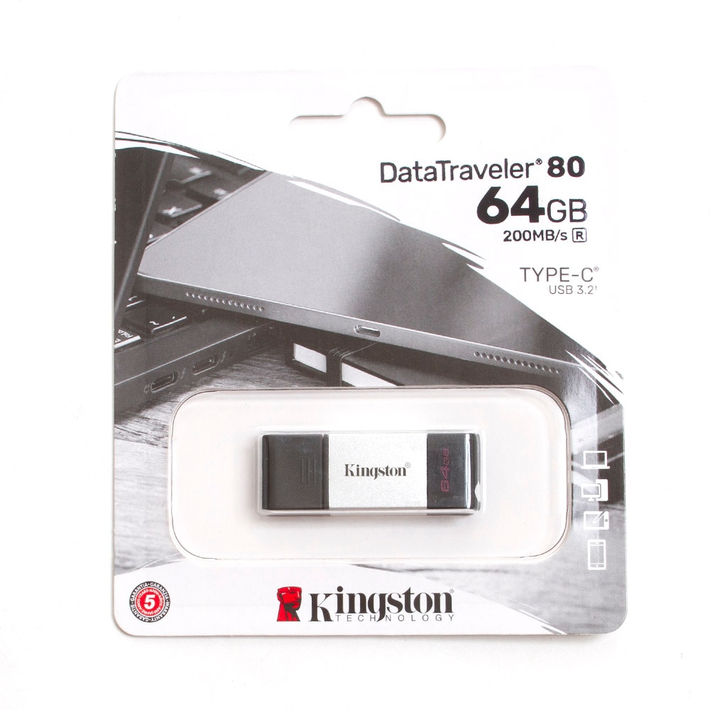 Kingston, DataTraveler 80, USB C, Thumb Drive, 64GB